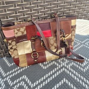 Coach Legacy Limited Edition Holiday Patchwork Leather Tote Bag 10487